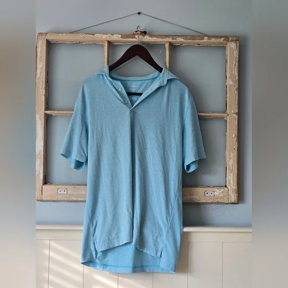 Casual Light Blue Polo Shirt for Men - Picture 1 of 7